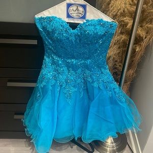 Blue tutu sparkle Jovani dress
